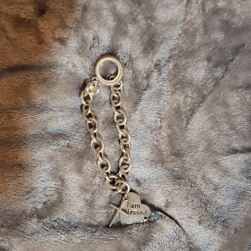 Silver faith bracelet